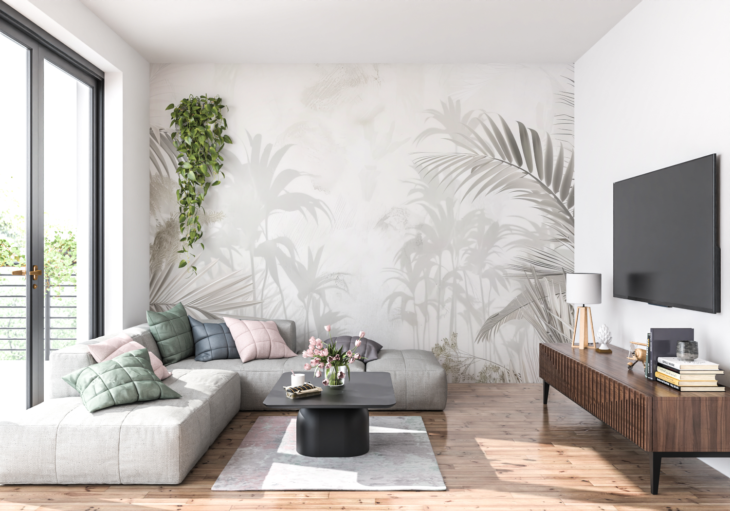 Beige and Gray Wallpaper | Murals Wallpaper