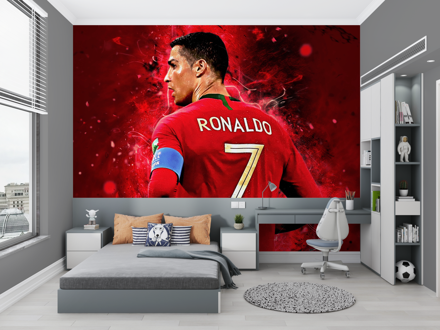 Ronaldo Red Wallpaper | Murals Wallpaper