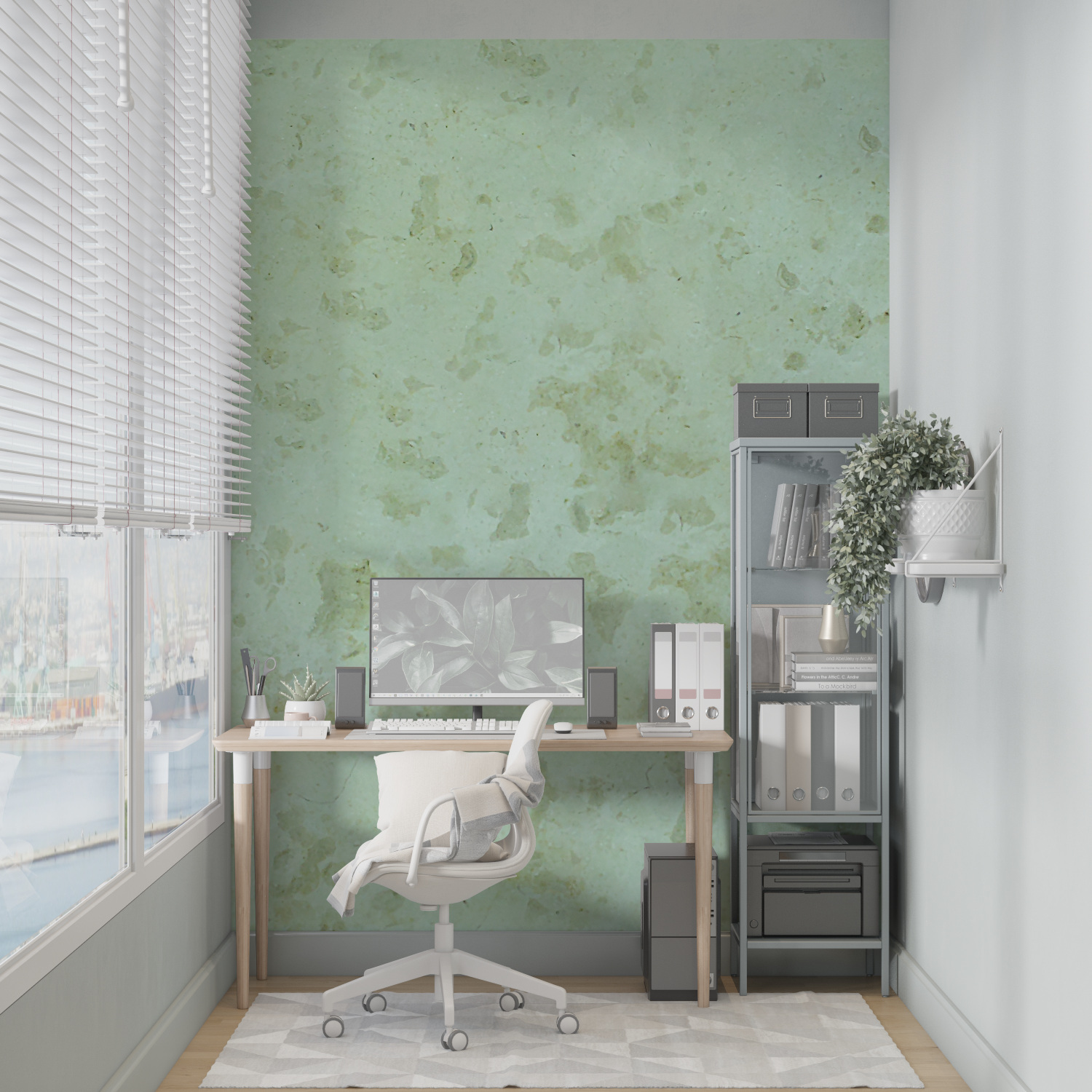 Sage Green Patterned Wallpaper | Murals Wallpaper