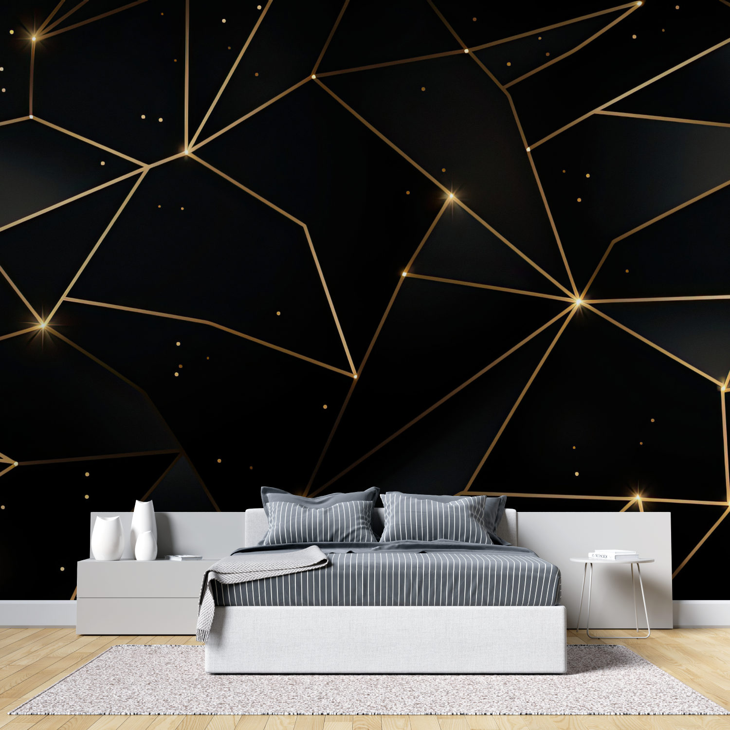 Black and Gold Geometric Wallpaper | Murals Wallpaper