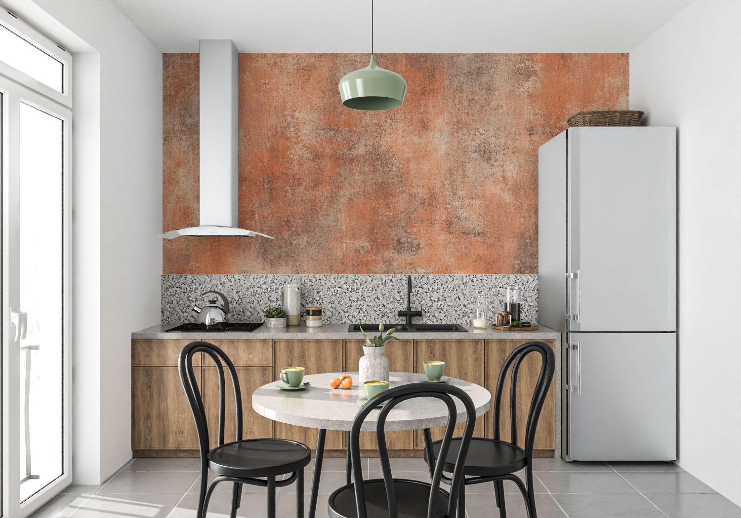 Terracotta Textured Linen Wallpaper | Murals Wallpaper