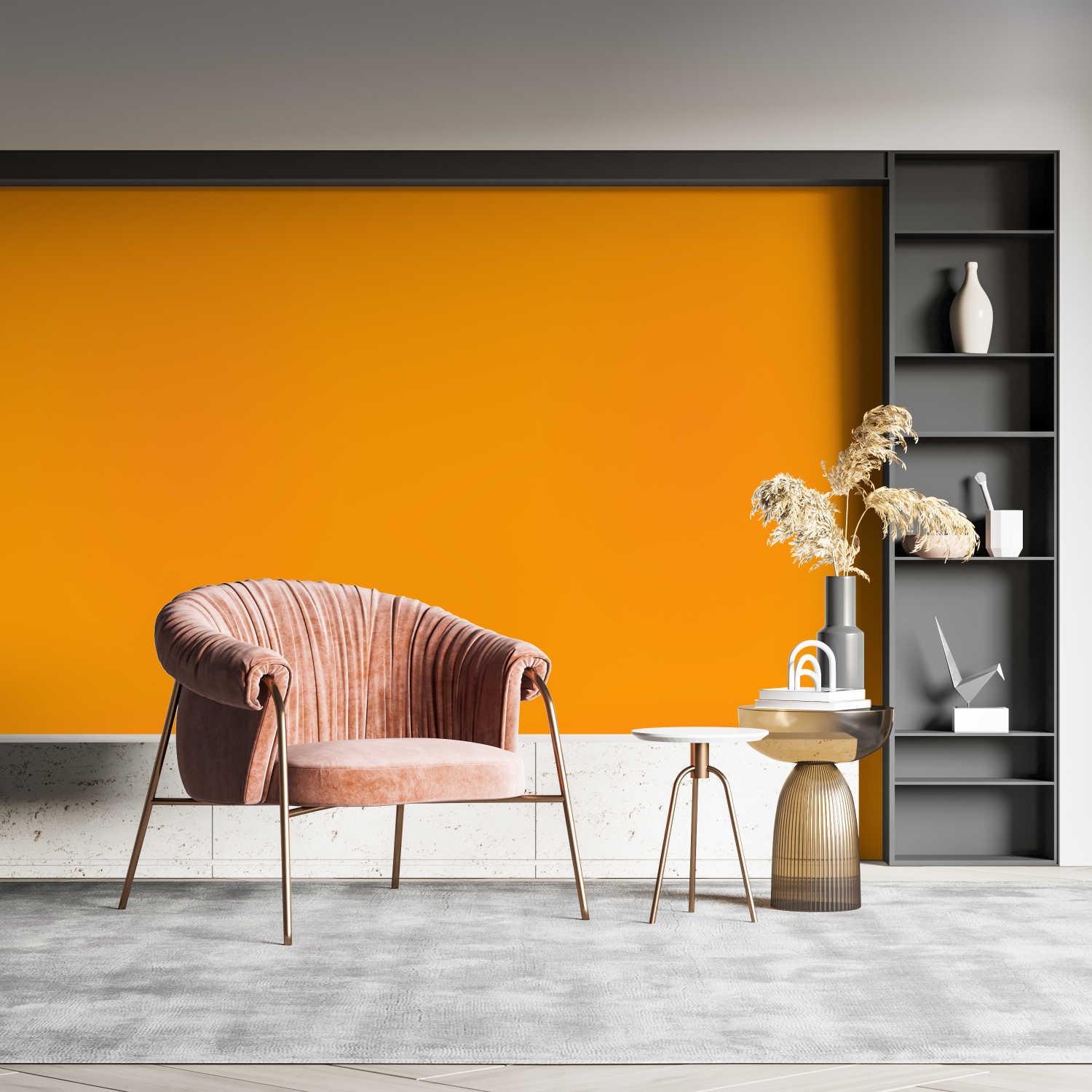 Orange Non-Woven Wallpaper | Murals Wallpaper