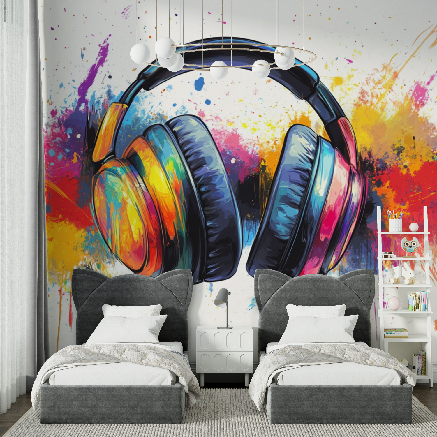Tapeten-Casque-Kunst-Graffiti-Schlafzimmer Spiderman