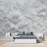 Big 3d white flowers mural wallpaper tete de lit