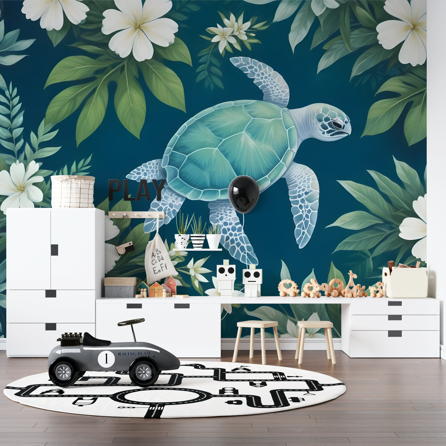 Tropical Turtle Kids Wallpaper | Murals Wallpaper
