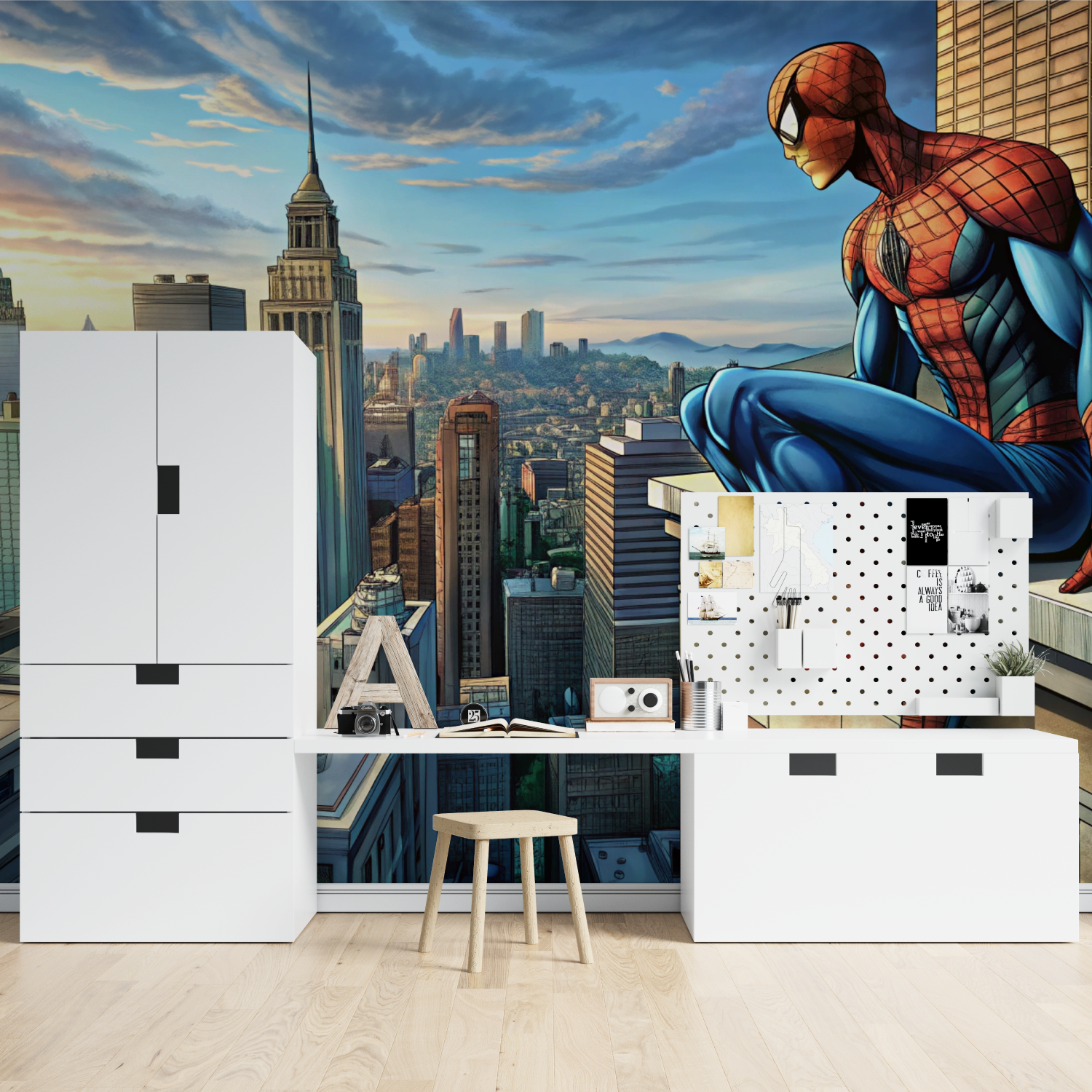 Vintage Comic Spiderman Mural Wallpaper