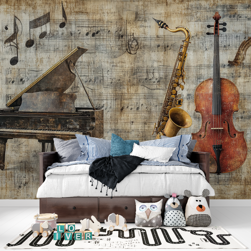Vintage Musical Instrument Wallpaper | Murals Wallpaper