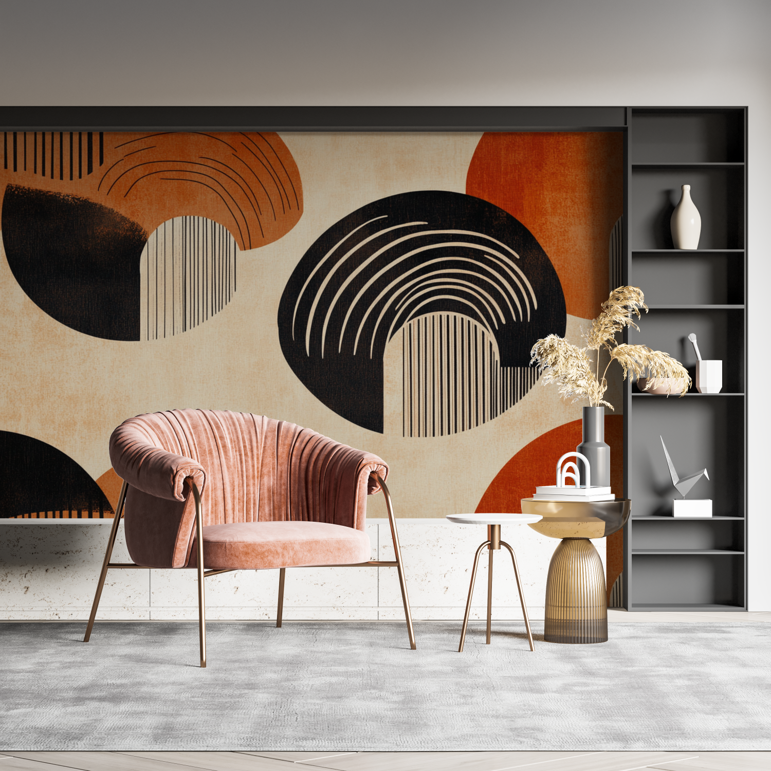 Vintage Abstract Terracotta Wallpaper | Murals Wallpaper