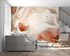 Flower Lines Terracotta Mural Wallpaper
