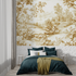 Beige Yellow Toile de Jouy Wallpaper | Murals Wallpaper