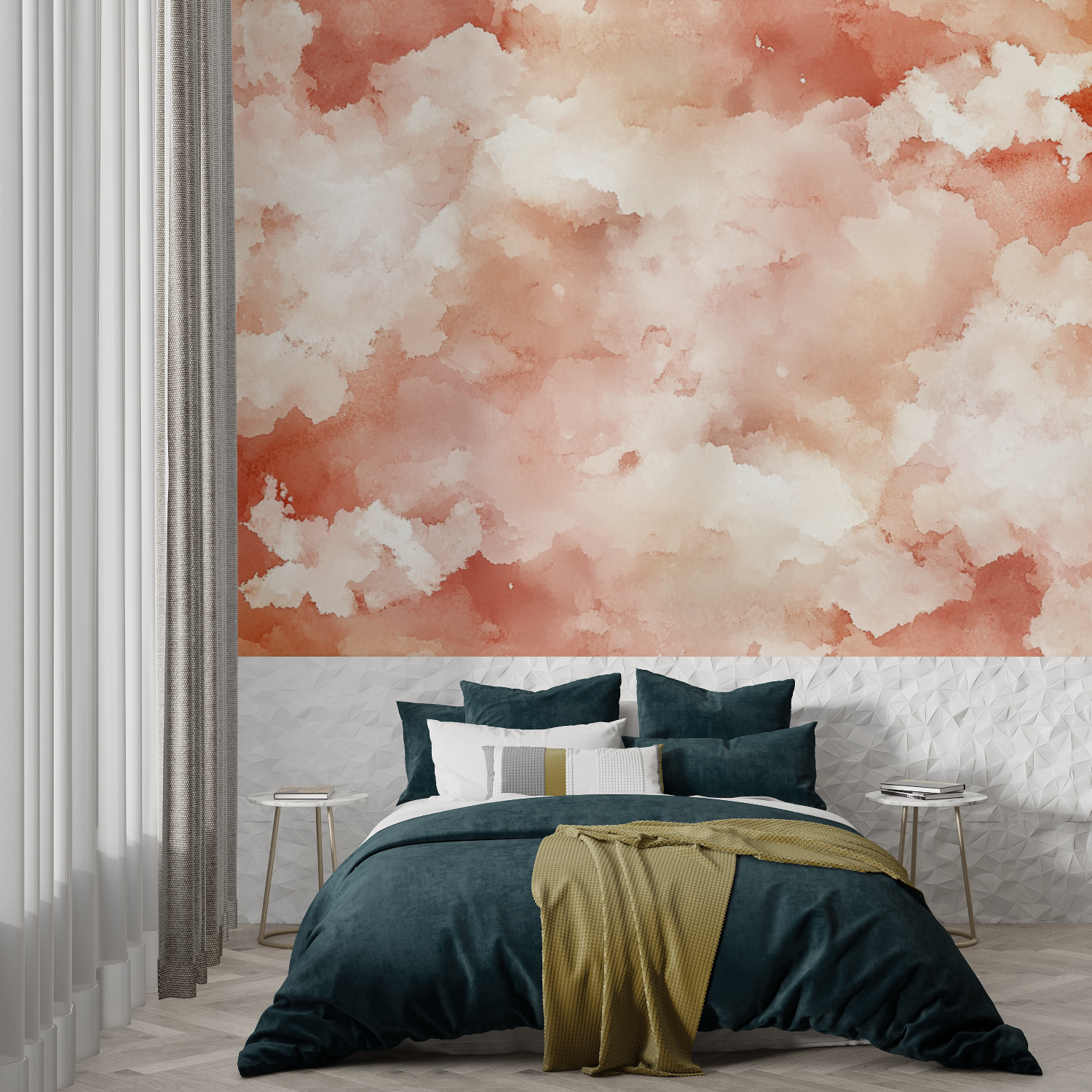 Terracotta Abstract Watercolor Wallpaper | Murals Wallpaper