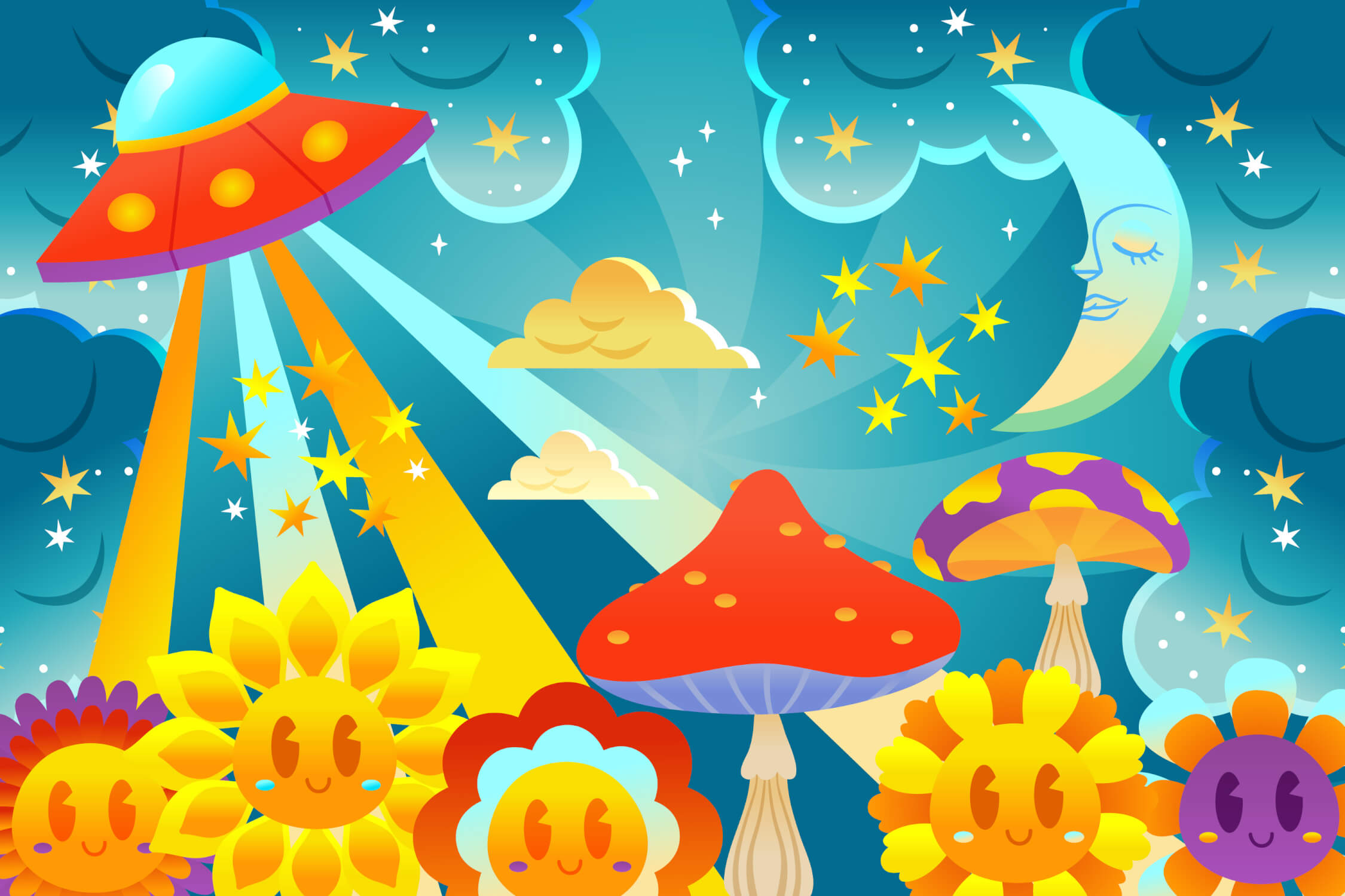 Multicolored Space Wallpaper | Murals Wallpaper