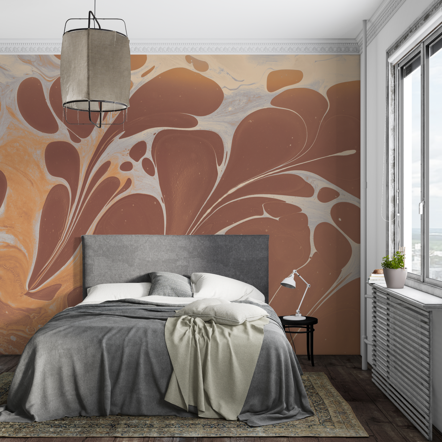 Terracotta Art Deco Wallpaper | Murals Wallpaper