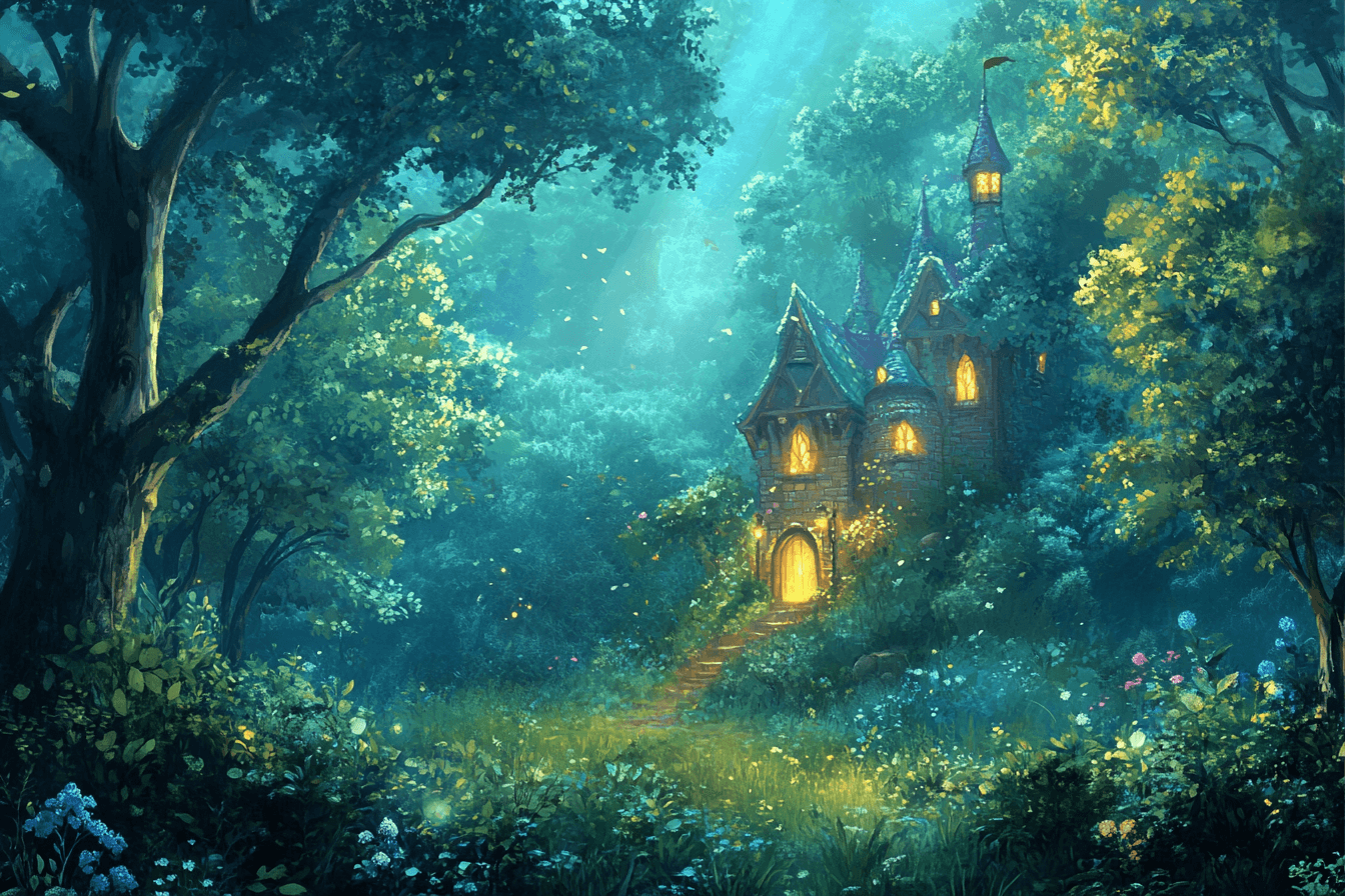 Papiergemälde Princesse Éveil de la Forêt