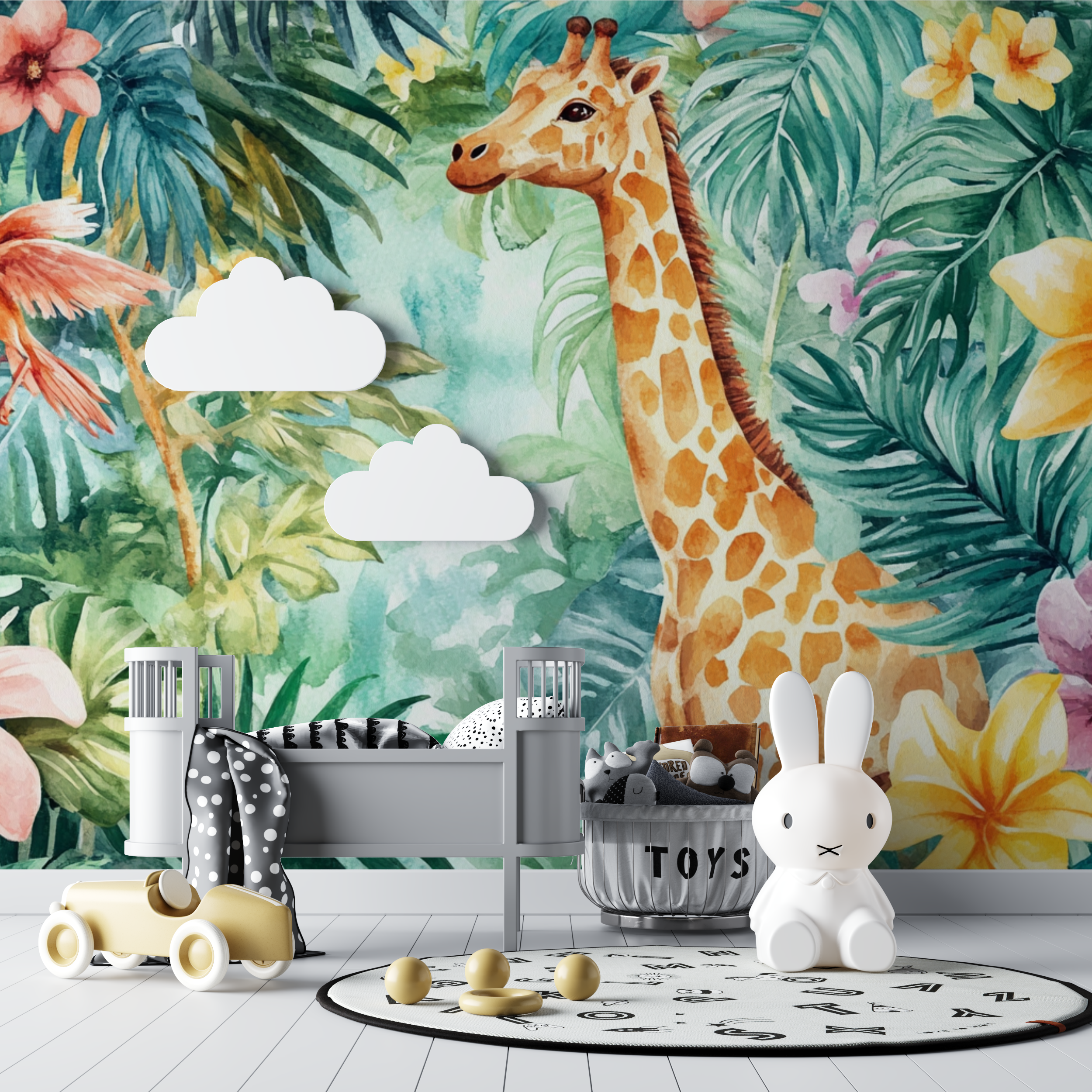 Rainbow Jungle Animal Wallpaper | Murals Wallpaper
