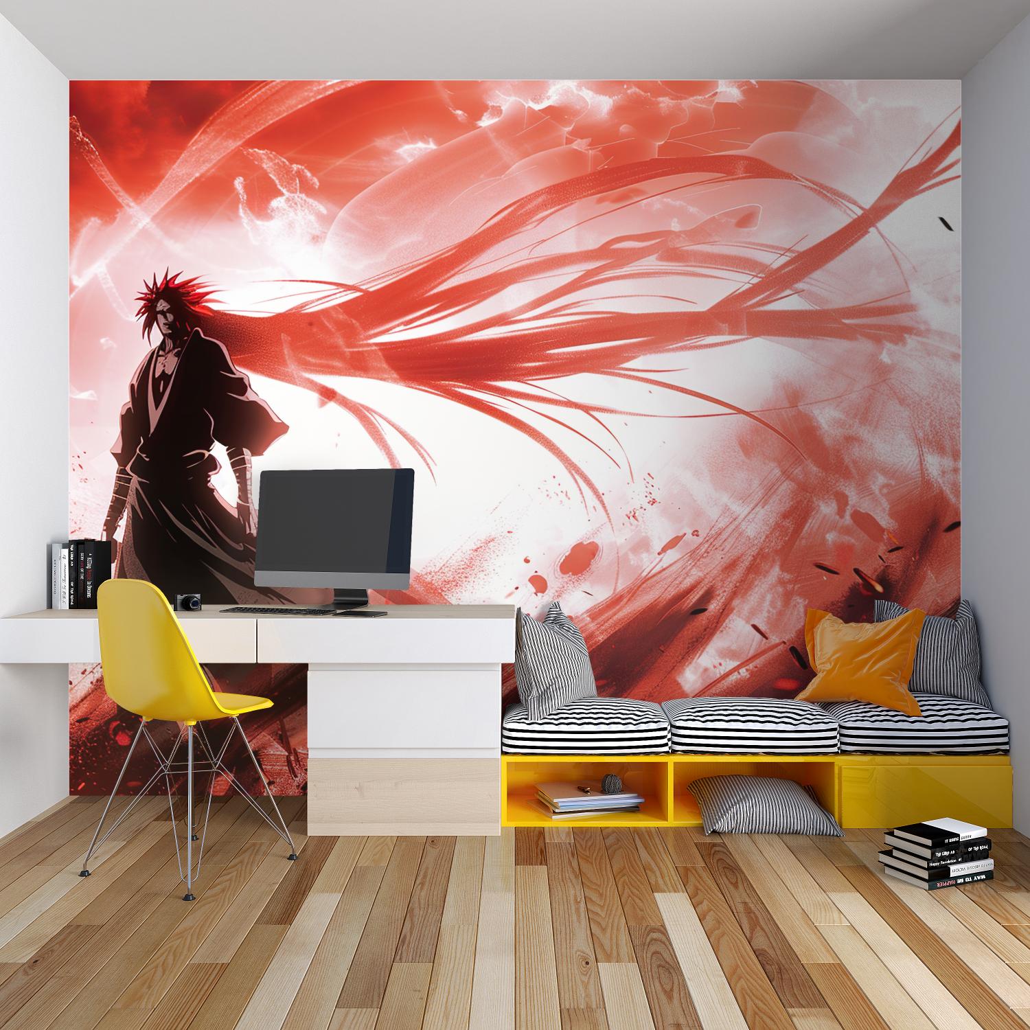 Red TornTeenager Anime Wallpaper | Murals Wallpaper
