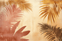 Terracotta Wallpaper with Stylized Palms | Murals Wallpaper