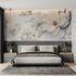 Big white tulip mural wallpaper chambre adulte tendance
