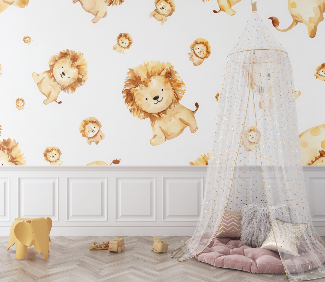 Lion Small Pattern Wallpaper | Murals Wallpaper