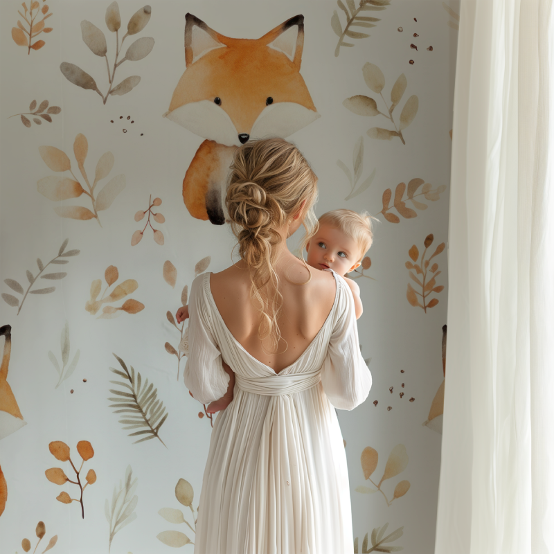 Fox Large Pattern Wallpaper | Murals Wallpaper