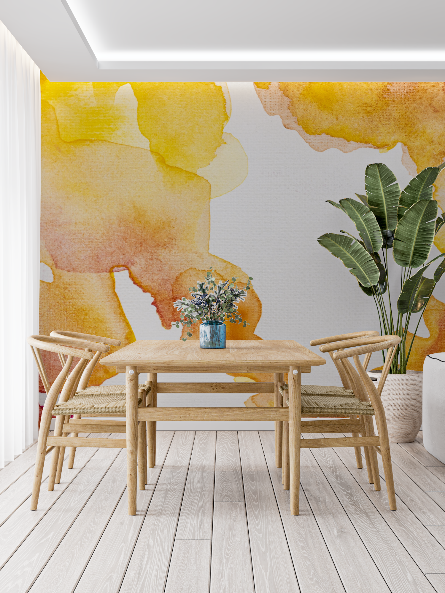 Watercolor Orange Wallpaper | Murals Wallpaper