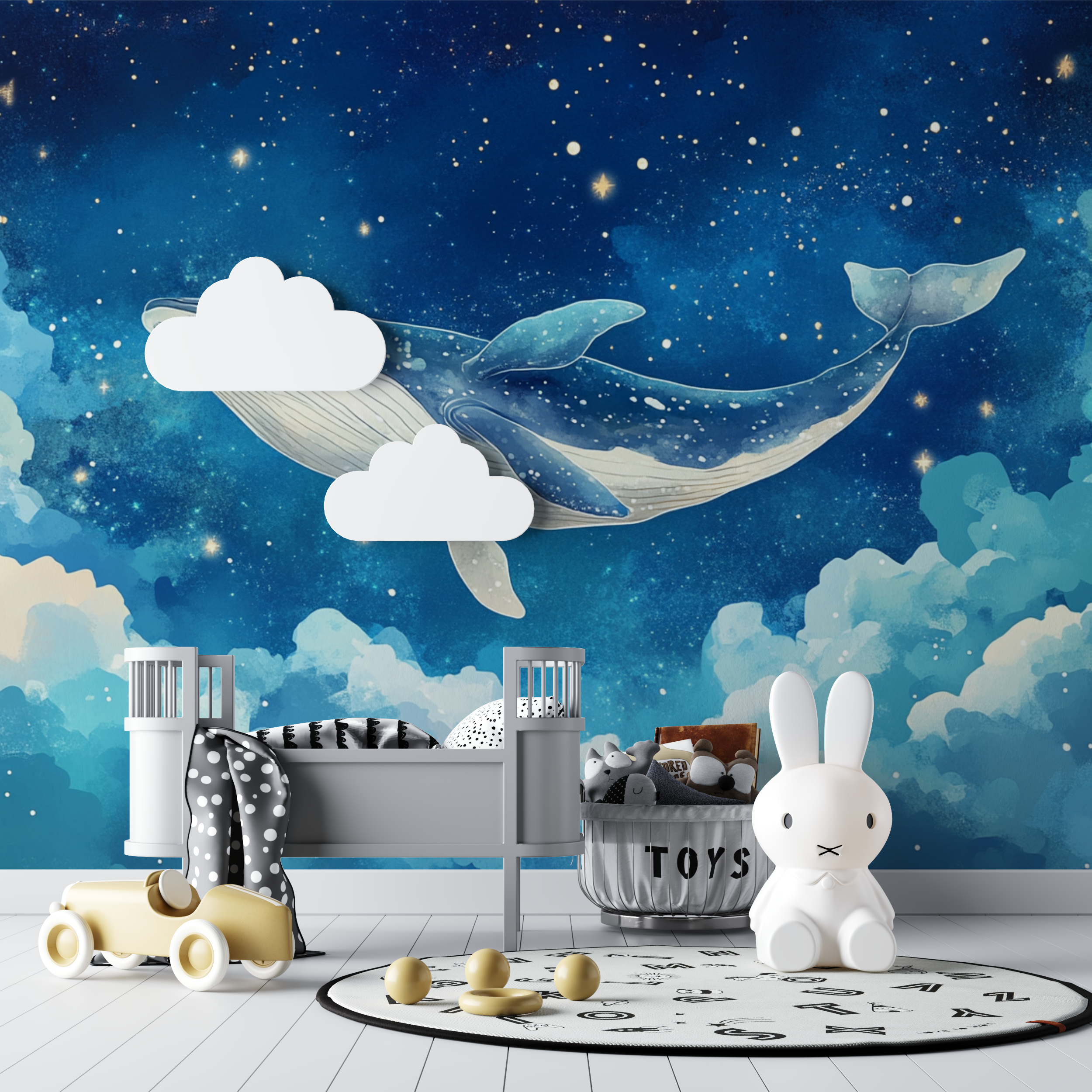 Marine Wallpaper Whale and Starry Sky | Murals Wallpaper