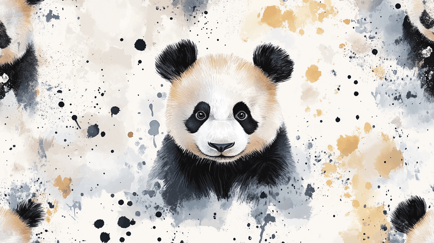 Panda Wallpaper and Abstract Patterns | Murals Wallpaper