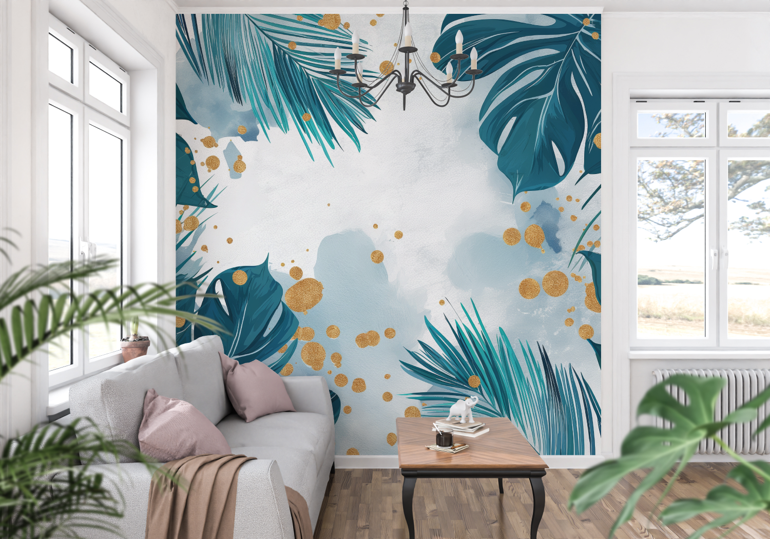 Turquoise Blue Wallpaper | Murals Wallpaper