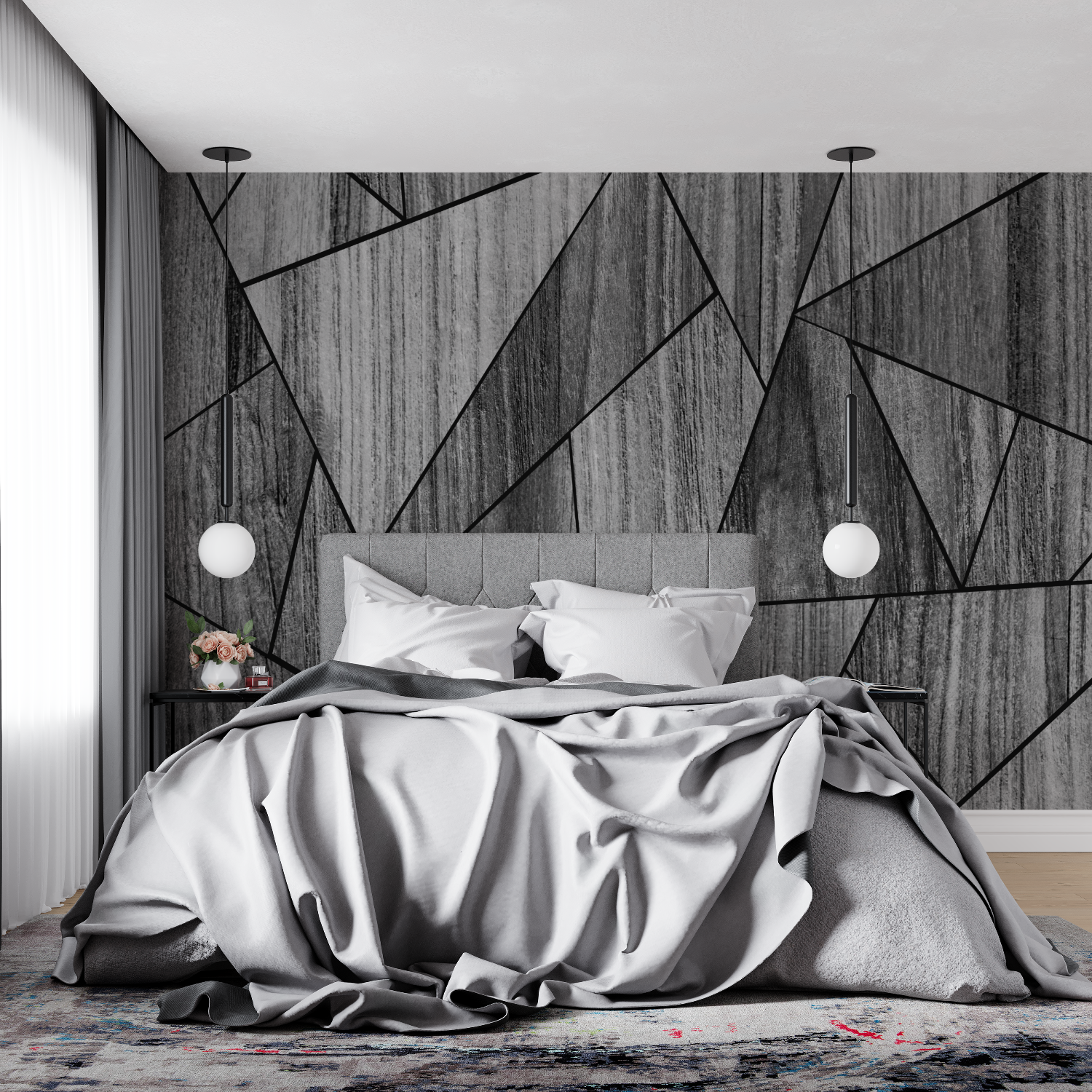 Silver and Black Wallpaper | Murals Wallpaper