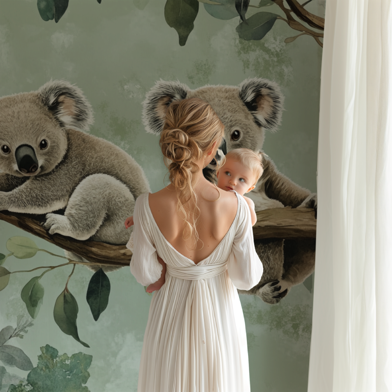 Koala Wallpaper with Plant Shadows | Murals Wallpaper