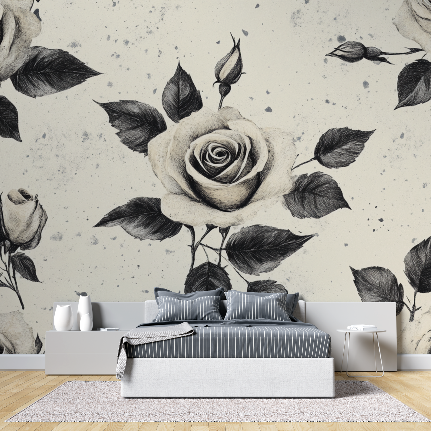 Watercolor Minimalist Rose Wallpaper | Murals Wallpaper