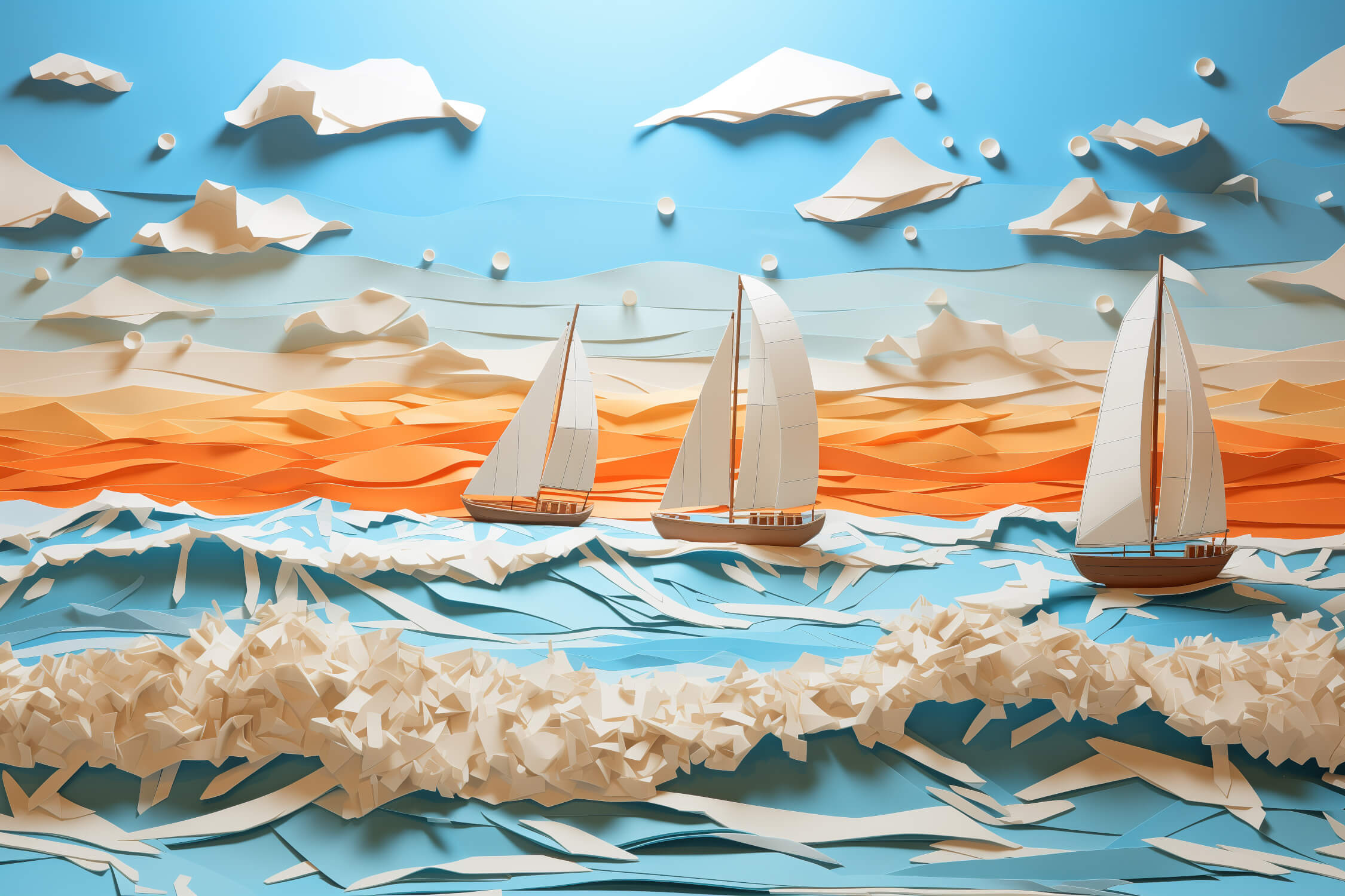 3D Boat Wallpaper for Kids | Murals Wallpaper