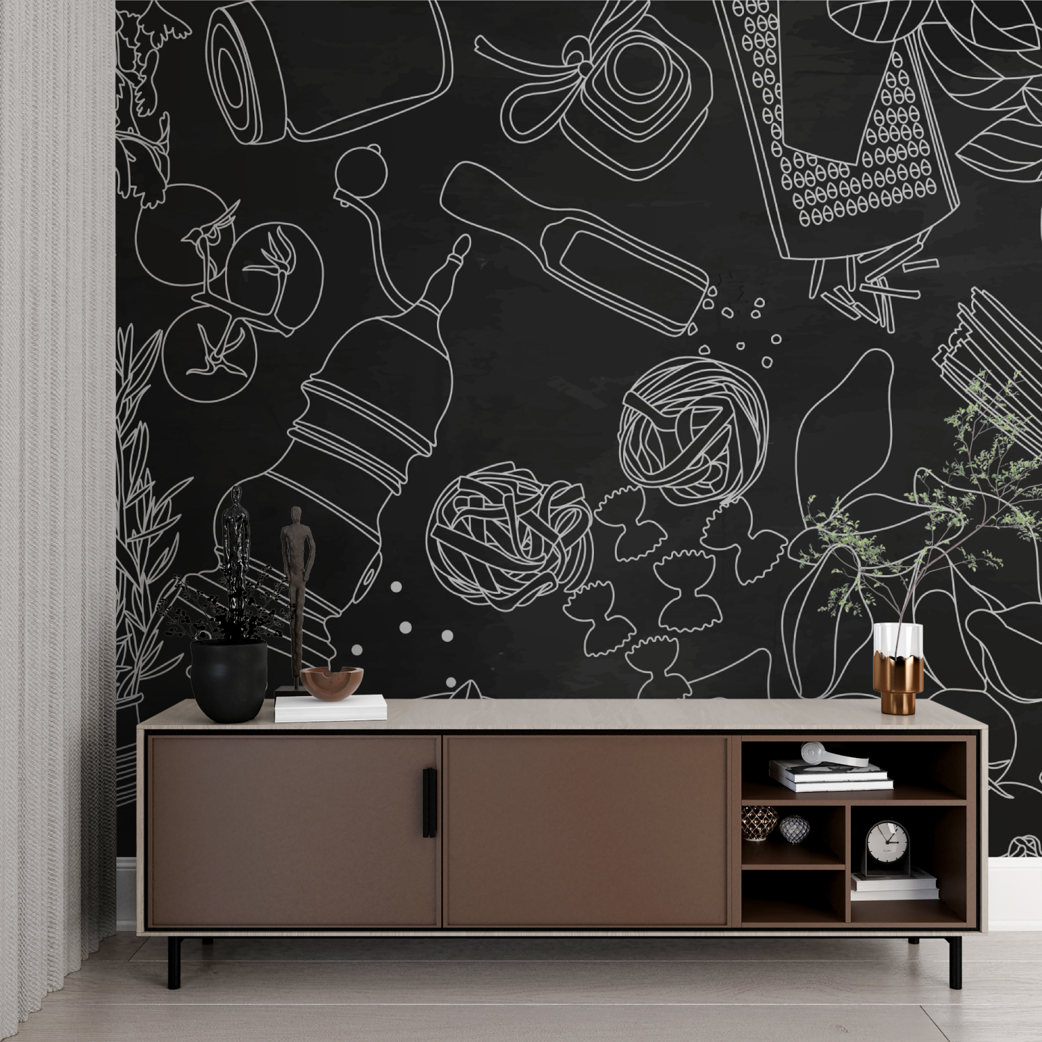 Black Wallpaper for Kitchen | Murals Wallpaper