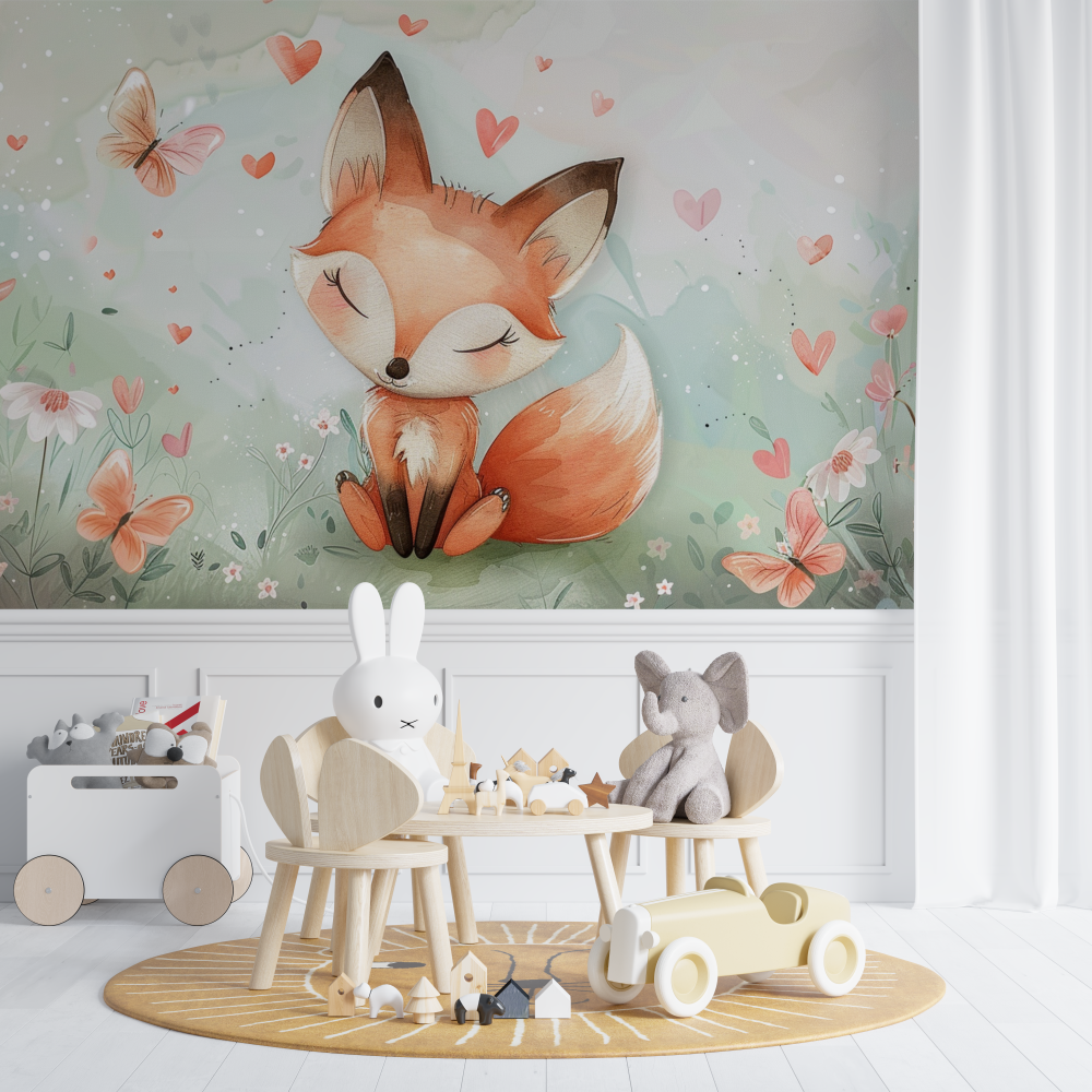 Baby Fox Wallpaper for Nursery | Murals Wallpaper