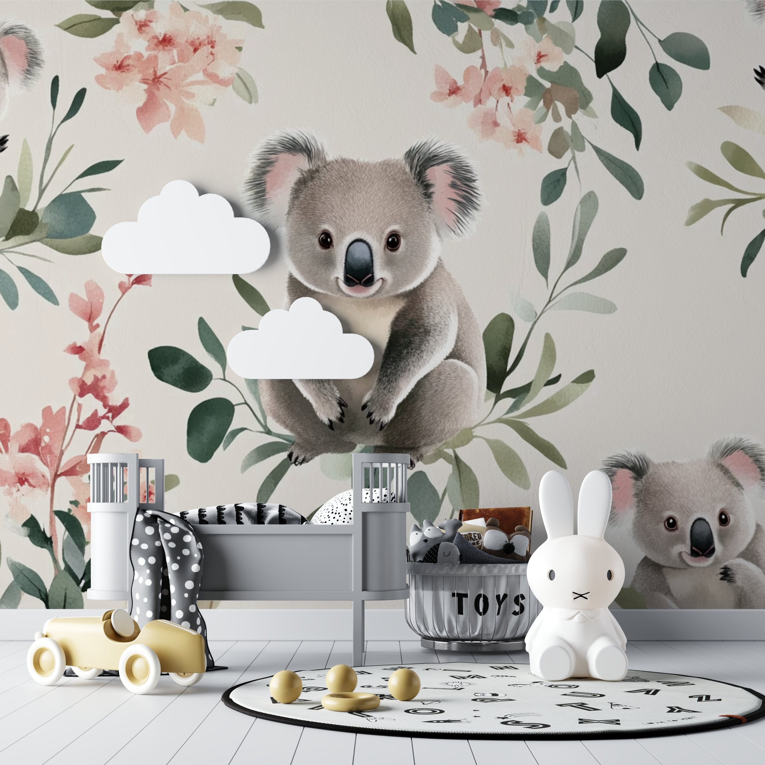 Koala Wallpaper and Silk Ribbon | Murals Wallpaper