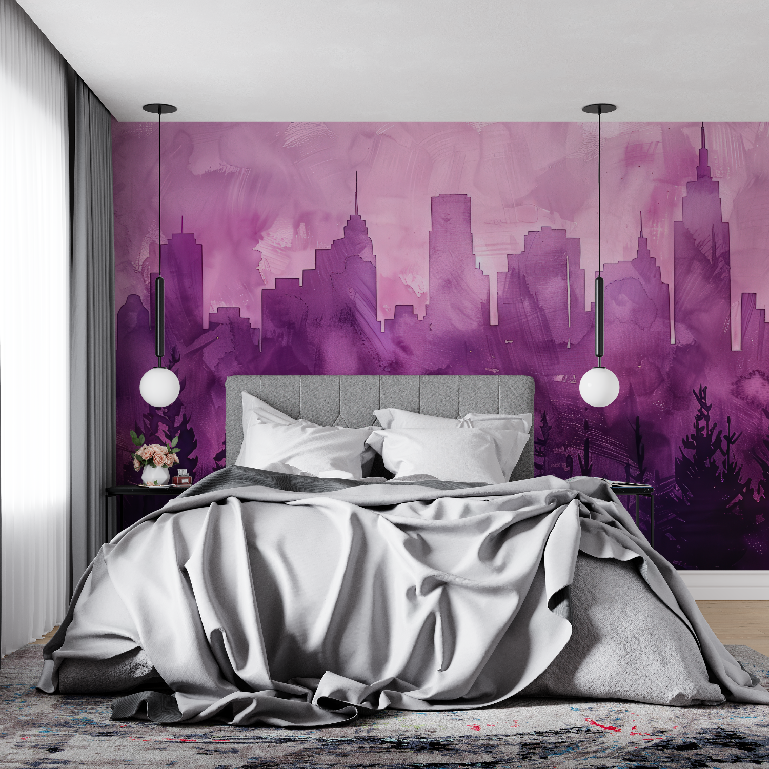 Black and Purple Wallpaper | Murals Wallpaper