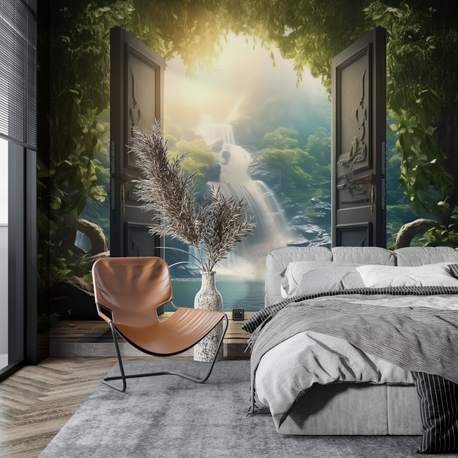 Blue Waterfall Mural Wallpaper | Murals Wallpaper