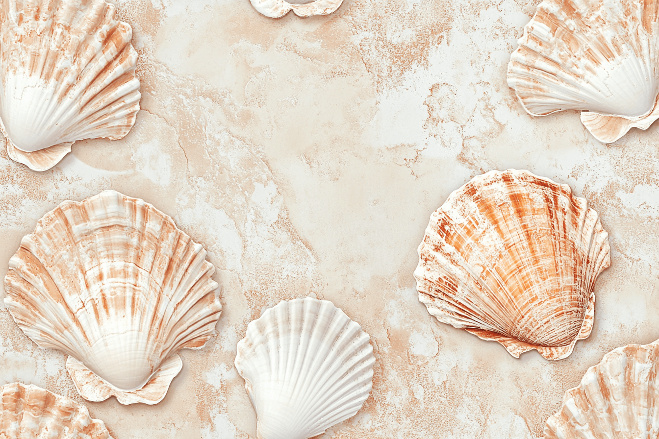 Terracotta Wallpaper with Shell Patterns | Murals Wallpaper