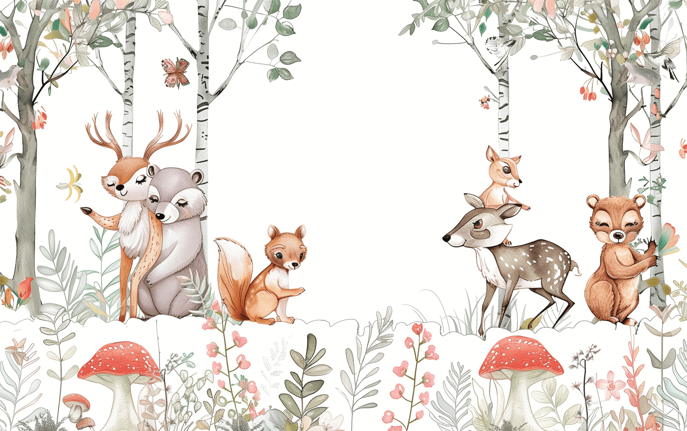 Tapete Wald verzaubertes Baby