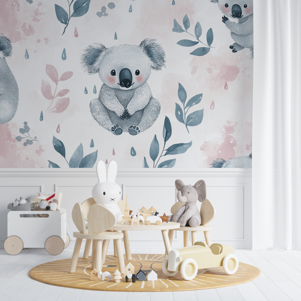 Koala and Gentle Rain Wallpaper | Murals Wallpaper