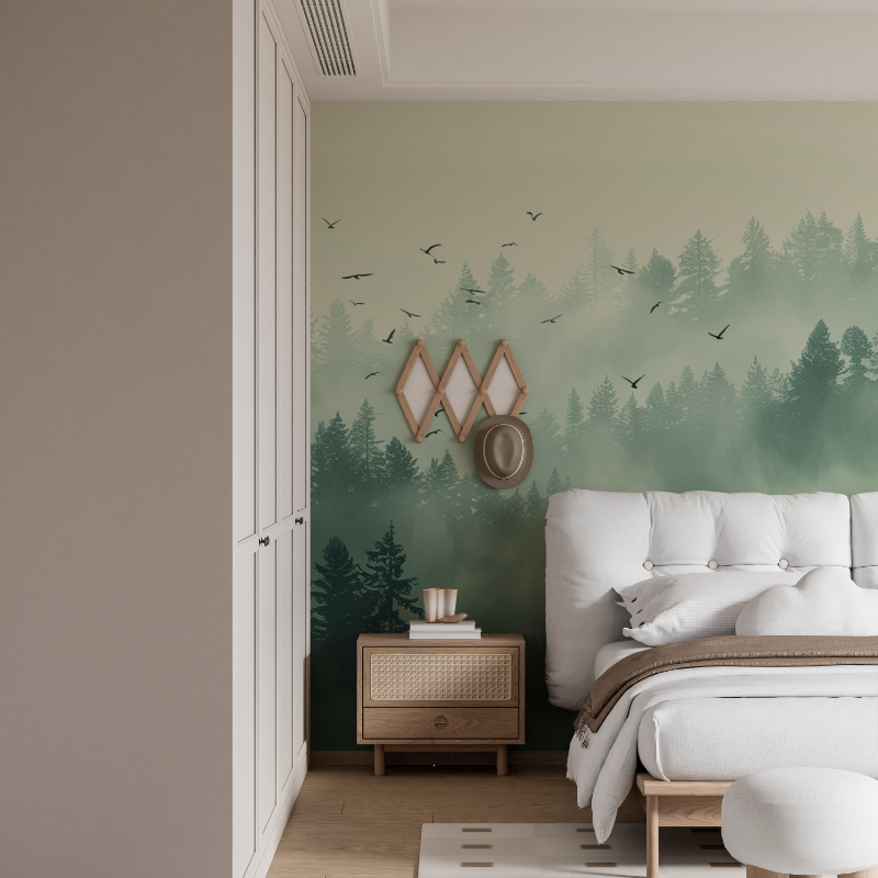 Morning Mist Forest Wallpaper | Murals Wallpaper