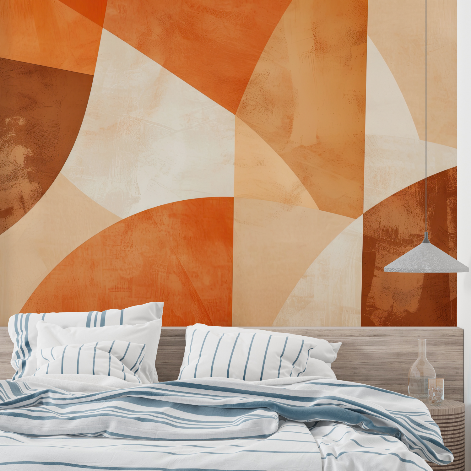 Orange Geometric Pattern Wallpaper | Murals Wallpaper