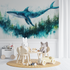 Whale and Forest Wallpaper | Murals Wallpaper