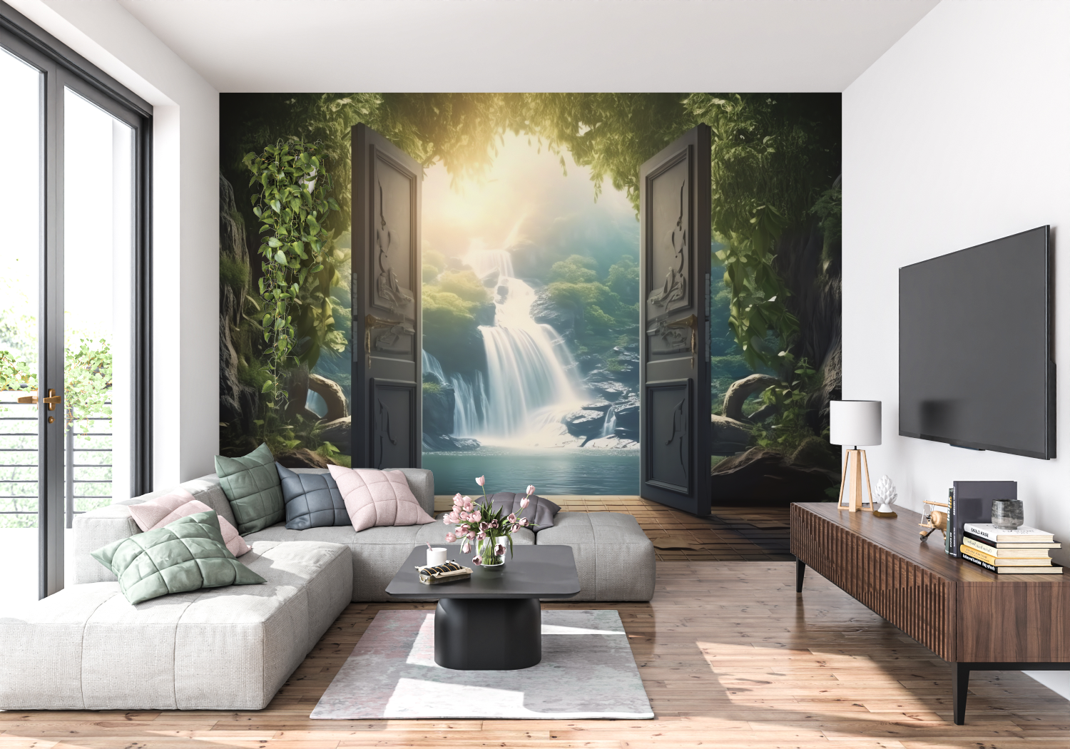 Zen Waterfall 3D Wallpaper | Murals Wallpaper