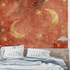 Terracotta Oriental Wallpaper with Moons and Stars | Murals Wallpaper