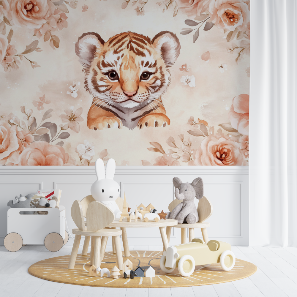 Floral Tiger Wallpaper | Murals Wallpaper