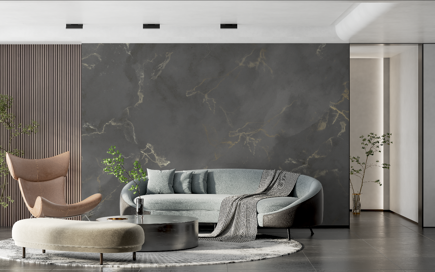 Gold Marble Gray Wallpaper | Murals Wallpaper