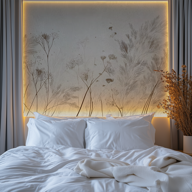 Gentle lines wheat beige mural wallpaper chambre premium
