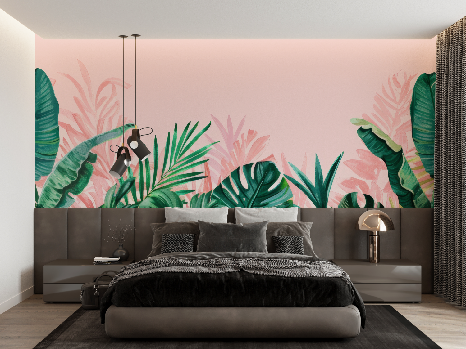 Pink and Green Wallpaper | Murals Wallpaper