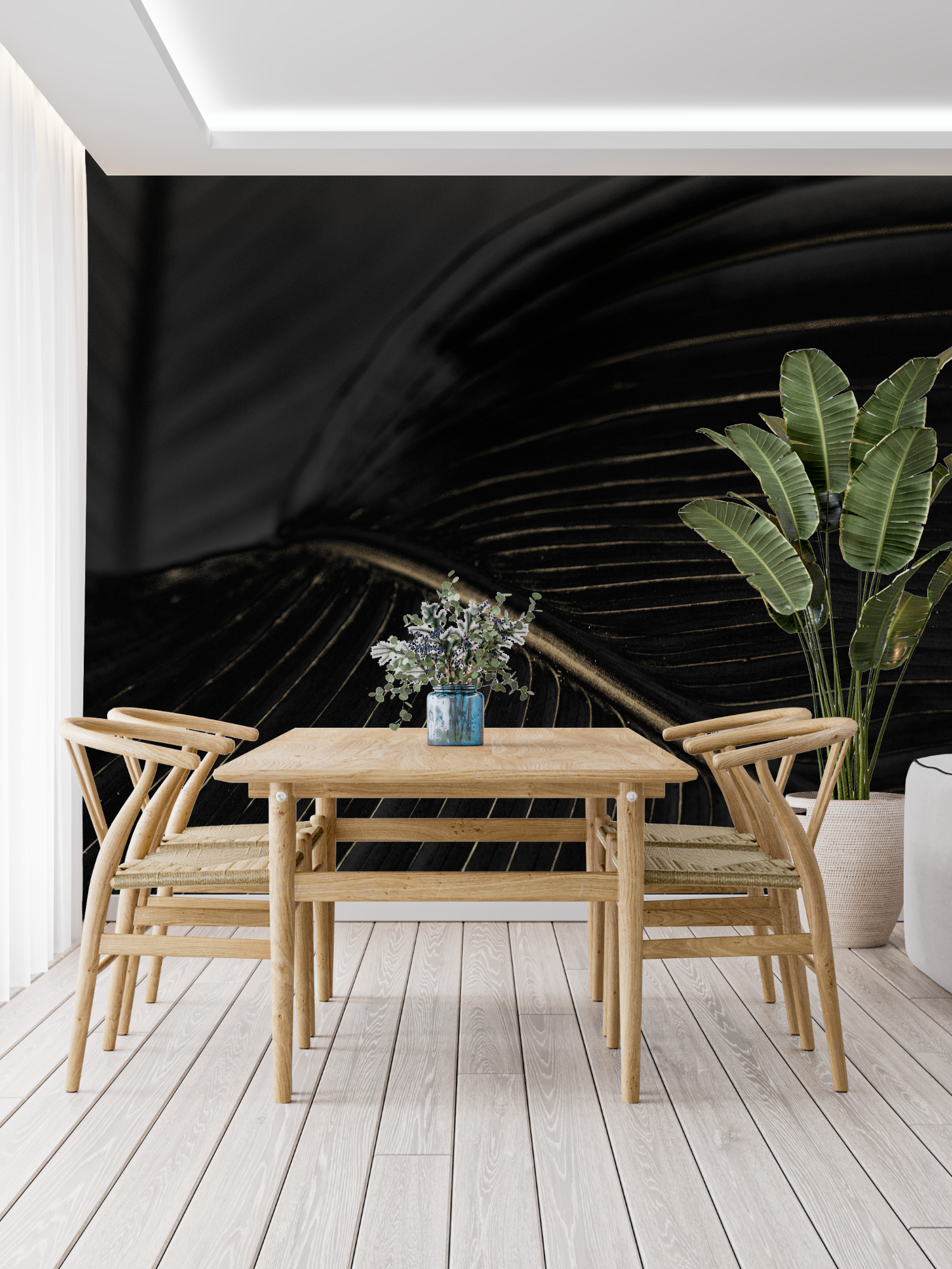 Black Gold Leaf Art Deco Wallpaper | Murals Wallpaper